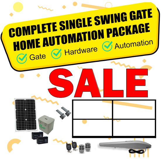 Single Swing Gate, Hardware and Gate Opener Combo Packages