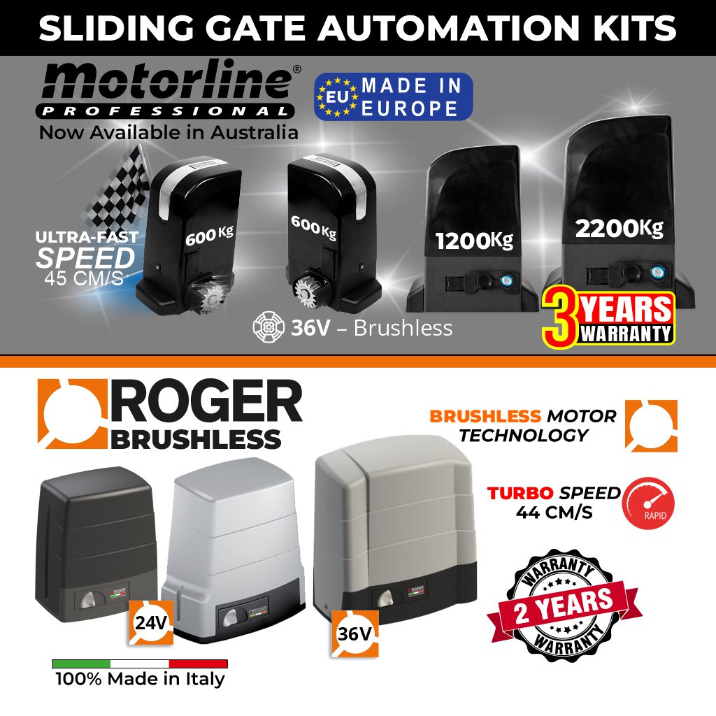 Brushless Gate Automation | Ultra High-Speed Brushless Sliding Gate Electric Motor, Rolling Gate Kit