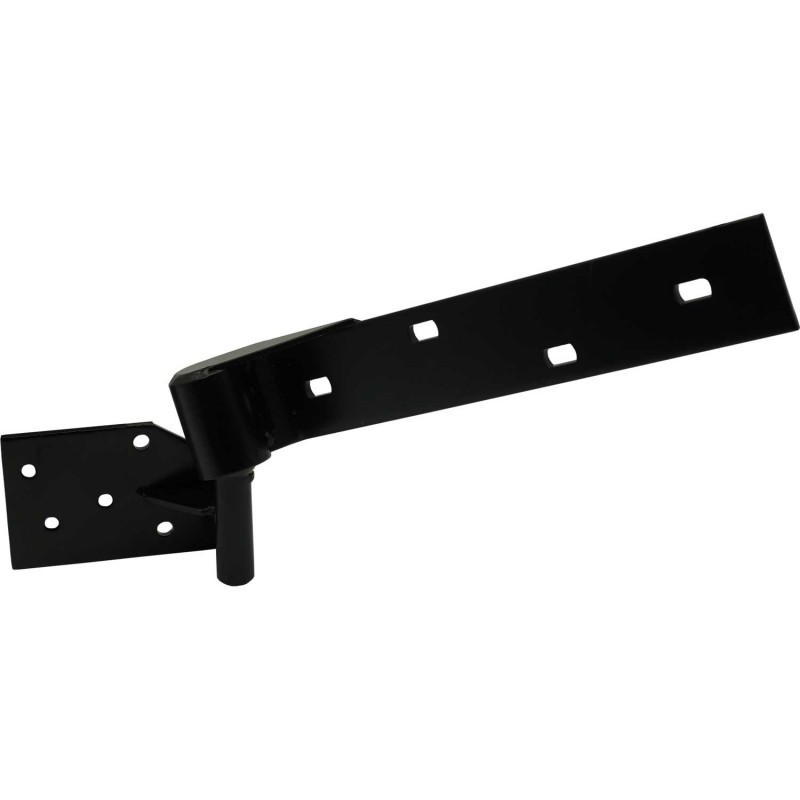 Left Side Heavy Duty Rising Gate Hinges with Support Bracing. Satin Black Powder-Coated Heavy Duty Rising Gate Hinges |  Lifting or Uphill Rising Hinges for Swing Driveway Gates