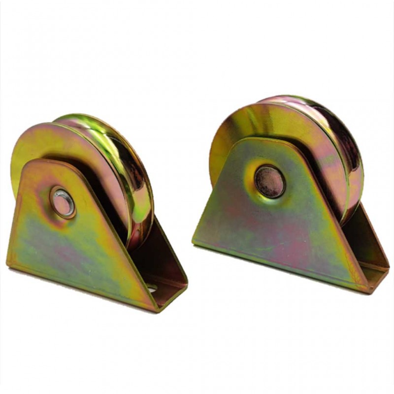 Pair of 98mm Flat Mount Extra Heavy Duty Sliding Gate Wheels