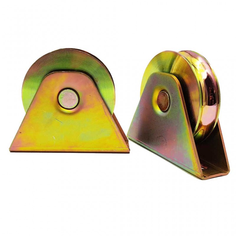 Pair of 98mm Flat Mount Extra Heavy Duty Sliding Gate Wheels