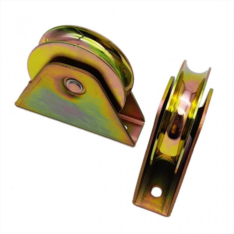 Pair of 98mm Flat Mount Extra Heavy Duty Sliding Gate Wheels