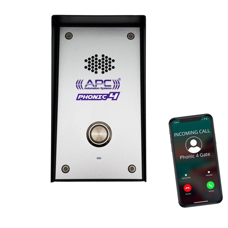APC PHONIC4 V| 4G/VoLTE Compatible Intercom - GSM Audio Intercom Doorbell and Switch, GSM Wireless Audio Intercom with remotely Gate Opening Capability (SIM Card Not Supplied. Customer to Source Own SIM Card)