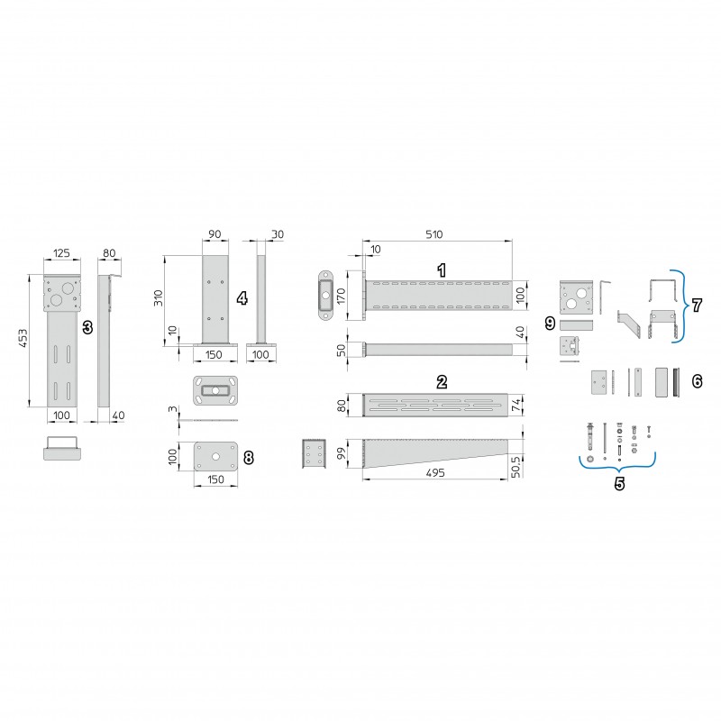 Sliding Gate Electric Lock - Italian Made Viro V09 Electric Lock with Easy Fitting Hardware Kit for Automatic Sliding Gates