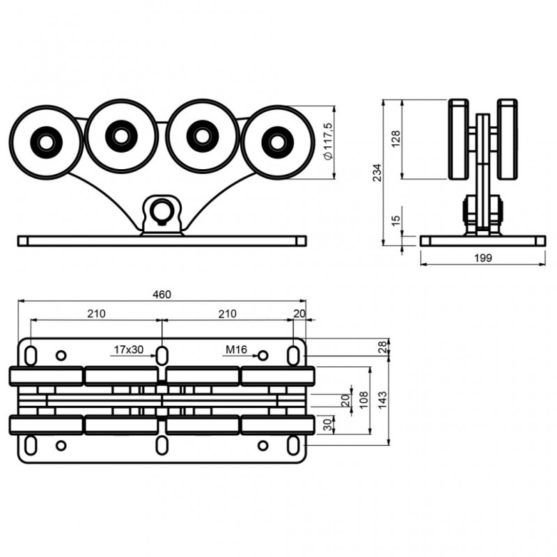 Eight Wheeled Carriage For Cantilever Gate (CAIS SPEED L)