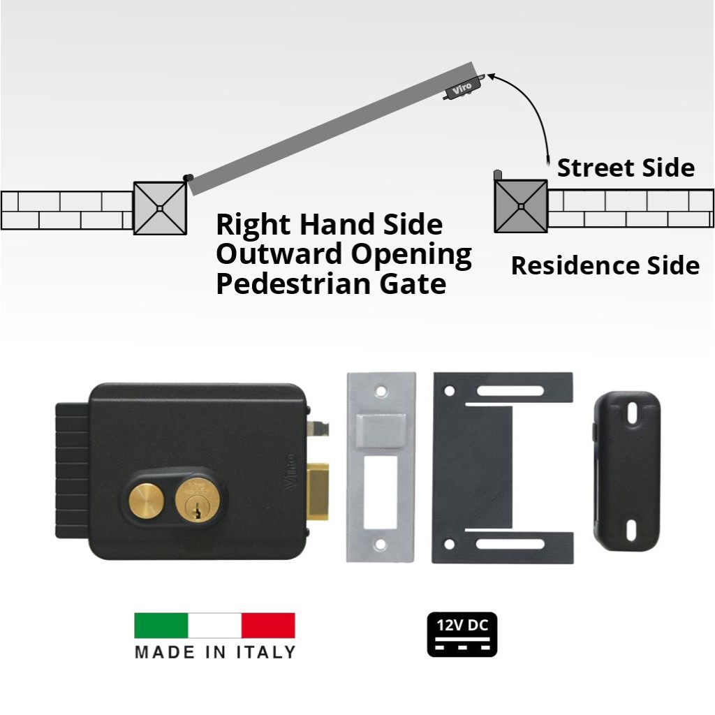 Viro V97 Electric Lock For Right Hand and Outward Opening Swing Gates