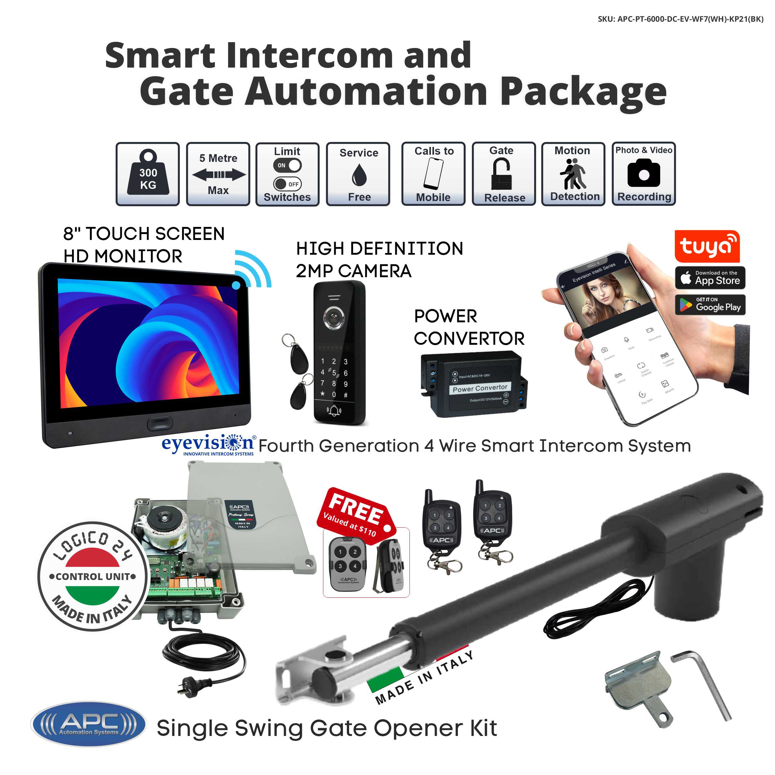 Gate Automation and WiFi Intercom Combo Smart Gate Automation System