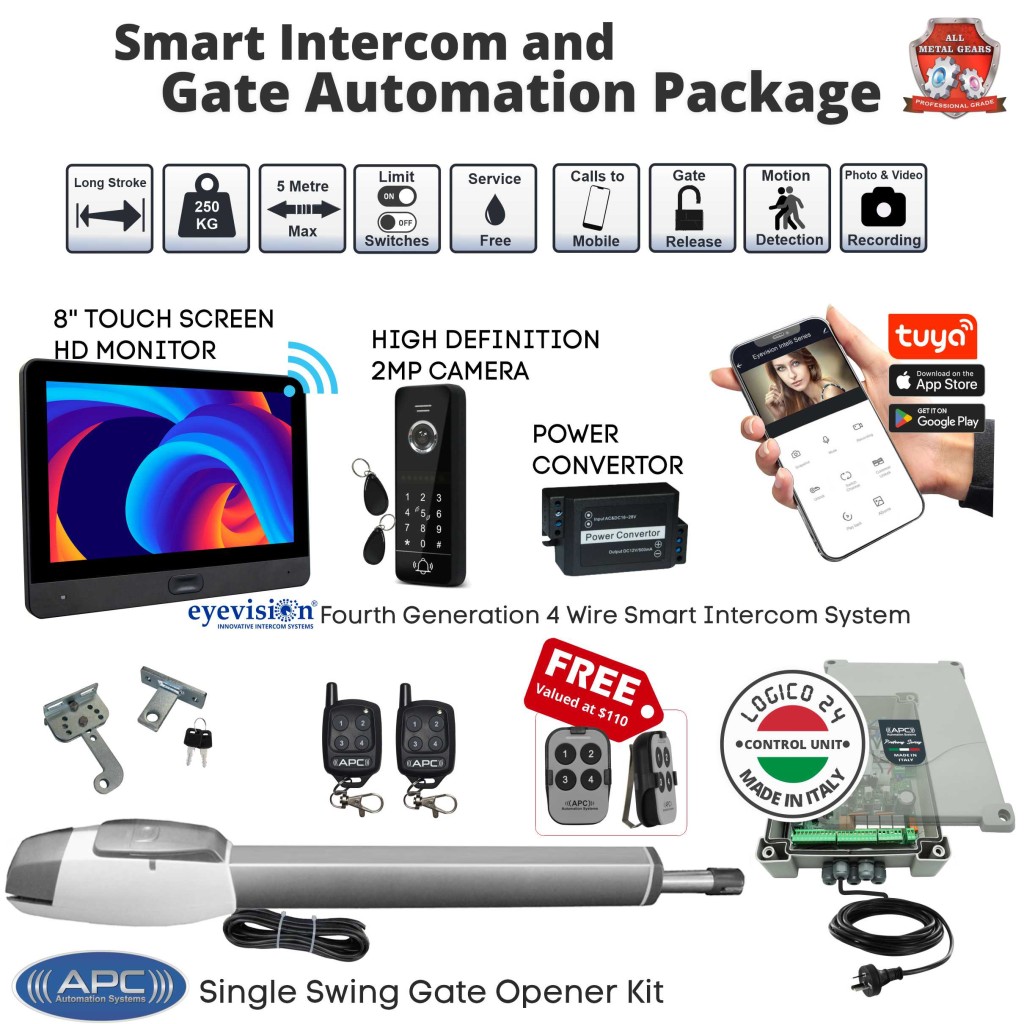 Extra Heavy Duty WiFi Gate Opener with WiFi Intercom Combo Smart Gate Automation System