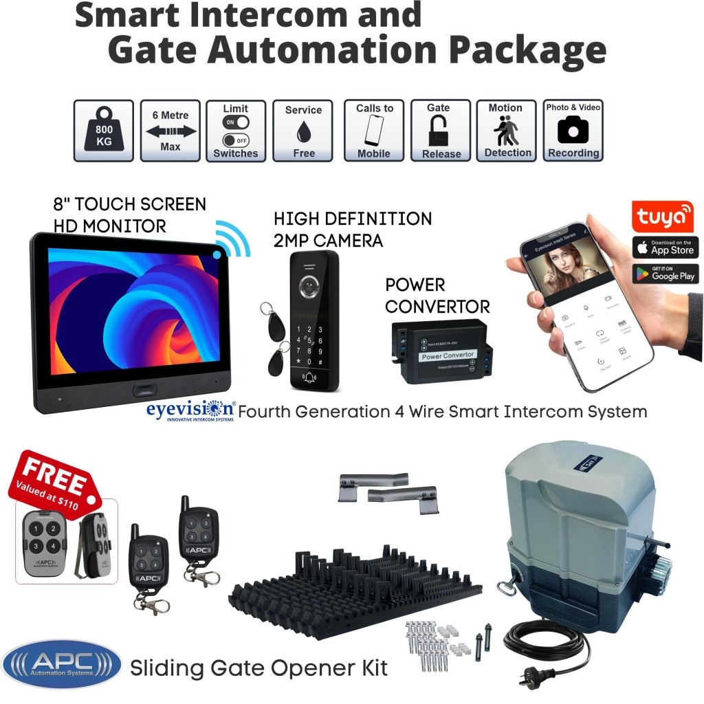 Smart Gate Automation WiFi System 800KG Sliding Gate Opener with WiFi Intercom Smartphone Access Control System