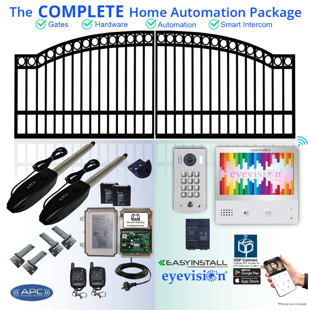 Complete Smart Home Gate and Gate Automation Package with Smartphone Intercom