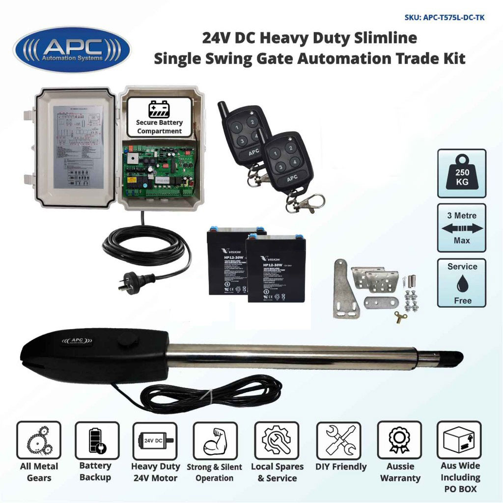 Driveway Gate Opener, Single Swing Gate Automation Kit, Single Swing Gate Opener