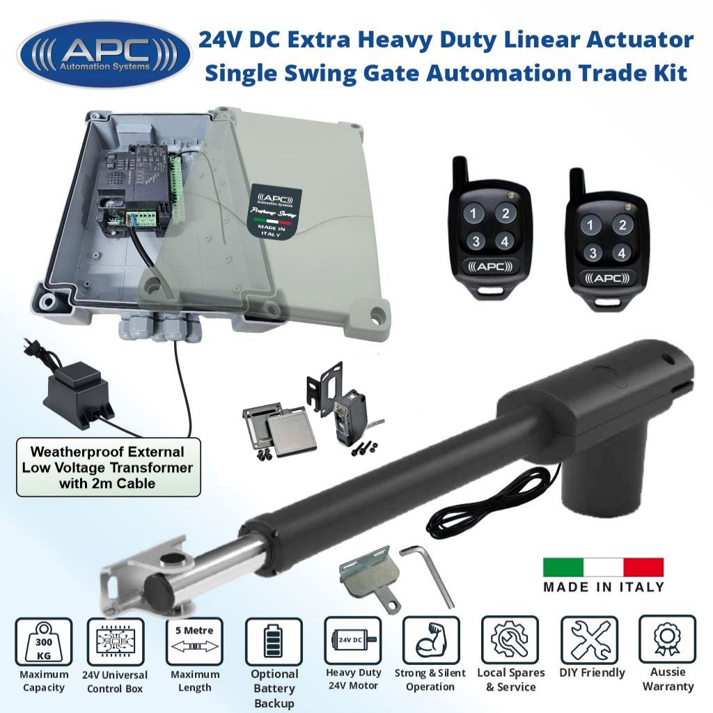 Driveway Gate Automation Kit with Robust Cast Alloy Casing and Magnetic Limits, Single Swing Gate Opener