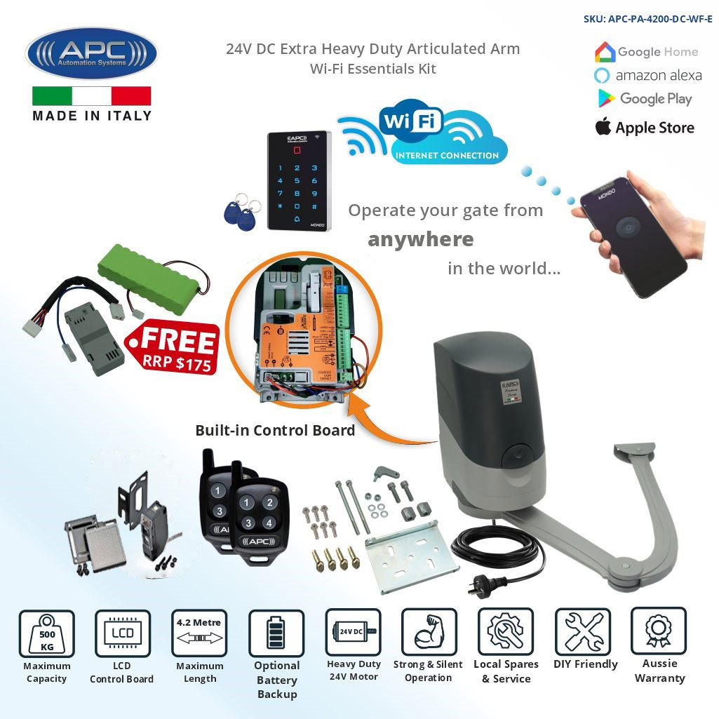 Single Swing Gate Automation Kit, APC Proteous PA-4200 Heavy Duty Swing Gate Opener