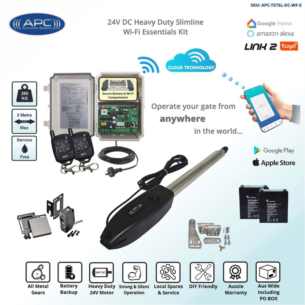 Driveway Gate Opener, Single Swing Gate Automation Kit, Single Swing Gate Opener