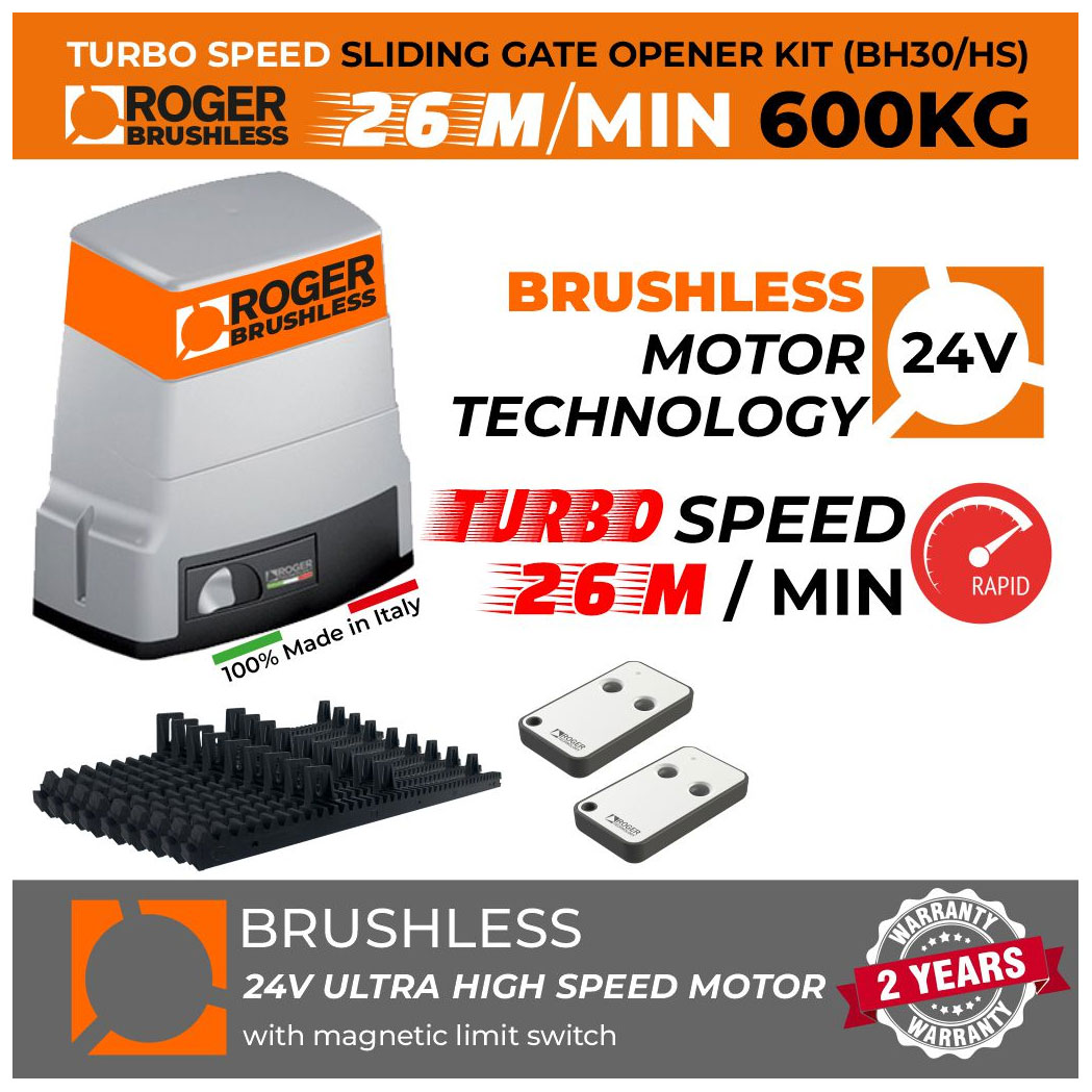 Roller Gate Opener, Brushless Electromechanical Sliding Gate Motor, Ultra High-Speed 40 cm/s,  600 KG