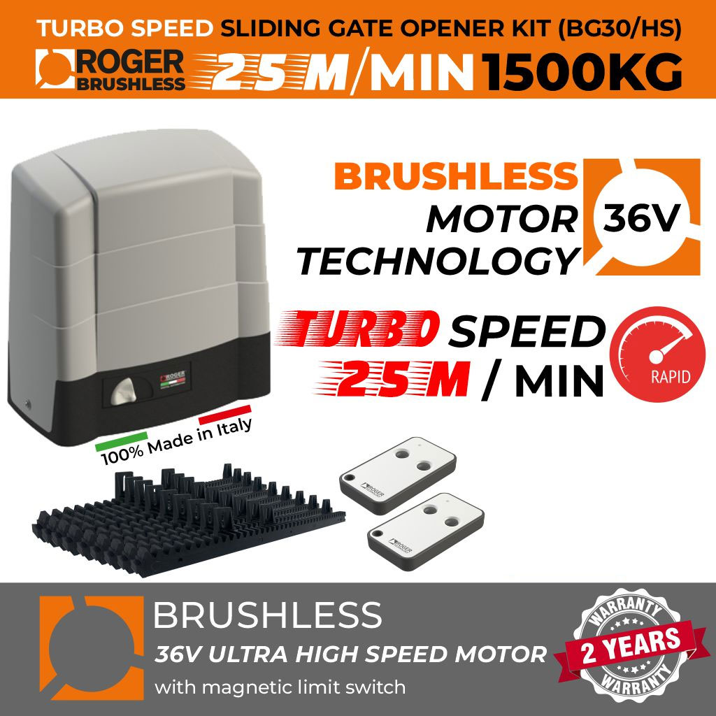 Roller Gate Opener, Brushless Electromechanical Sliding Gate Motor, Ultra High-Speed 42 cm/s,  1500 KG