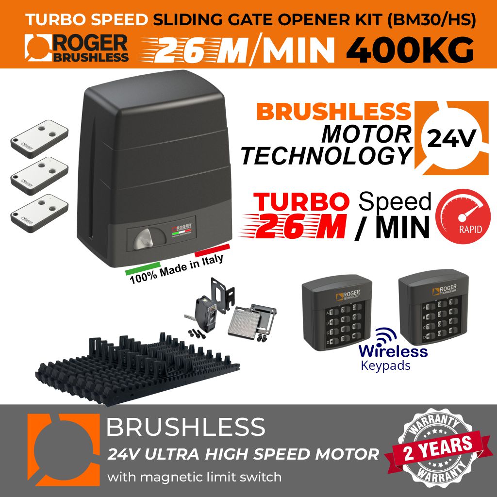 Sliding Gate Opener, Brushless Electromechanical Sliding Gate Motor, Ultra High-Speed 44 cm/s, 400 KG