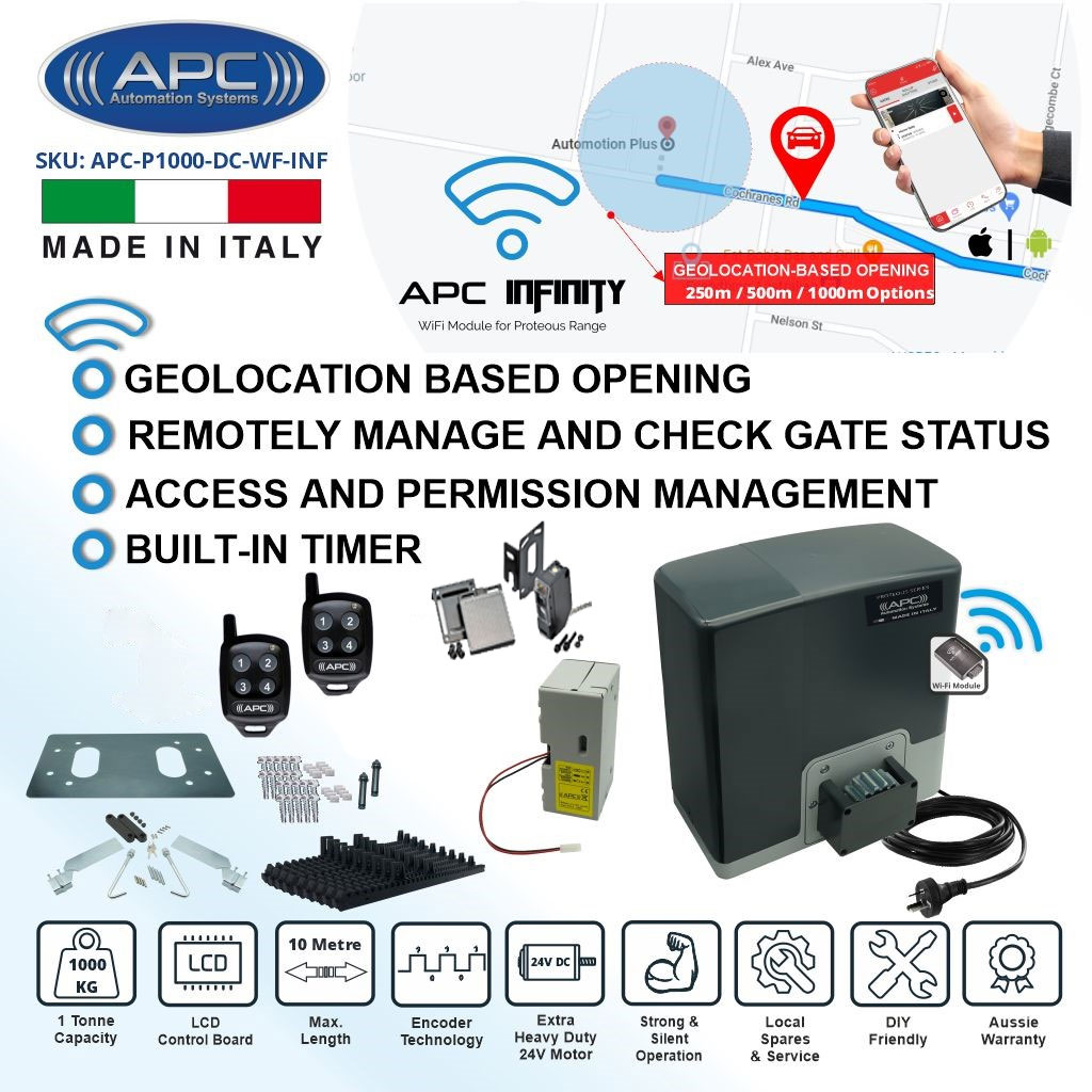 Automatic Electric Sliding Gate Kit AC to 24V DC SUPER DUTY Proteous 1000 KG Sliding Gate Opener Kit with Encoder System