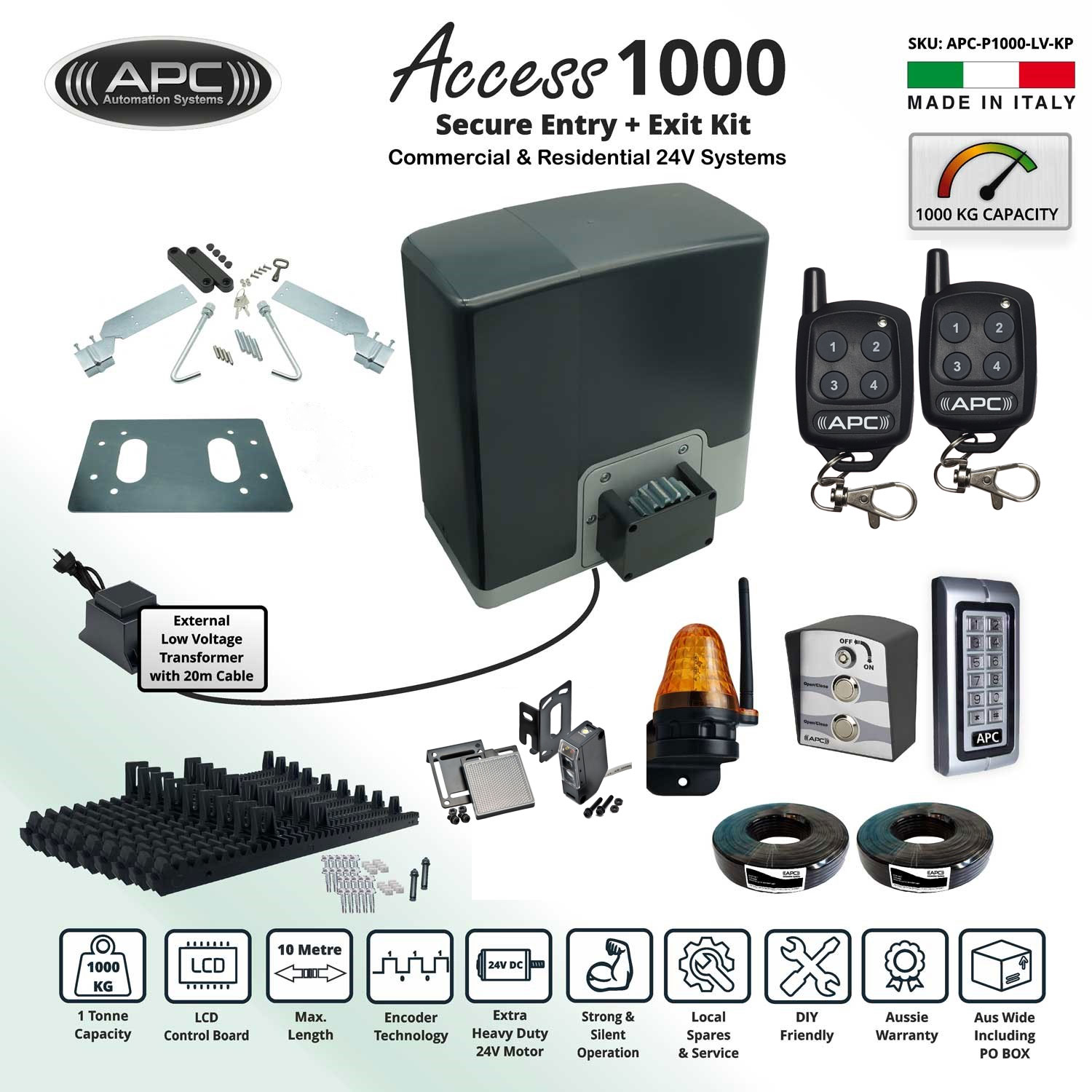 AC to 24V DC Automatic Electric Sliding Gate Extra Heavy Duty Sliding Gate Opener Kit with Encoder System