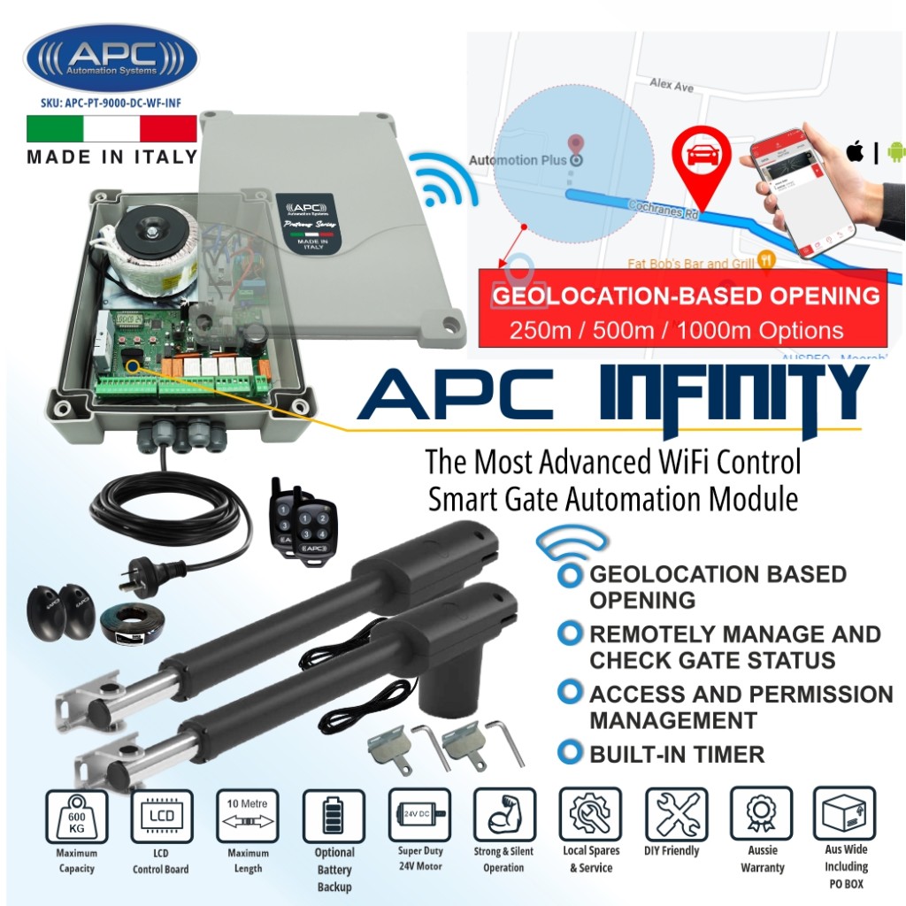 Double Swing Gate Opener, APC Proteous PT-9000 Automatic Electric Gate Opener System WiFi Smart Mobile Control