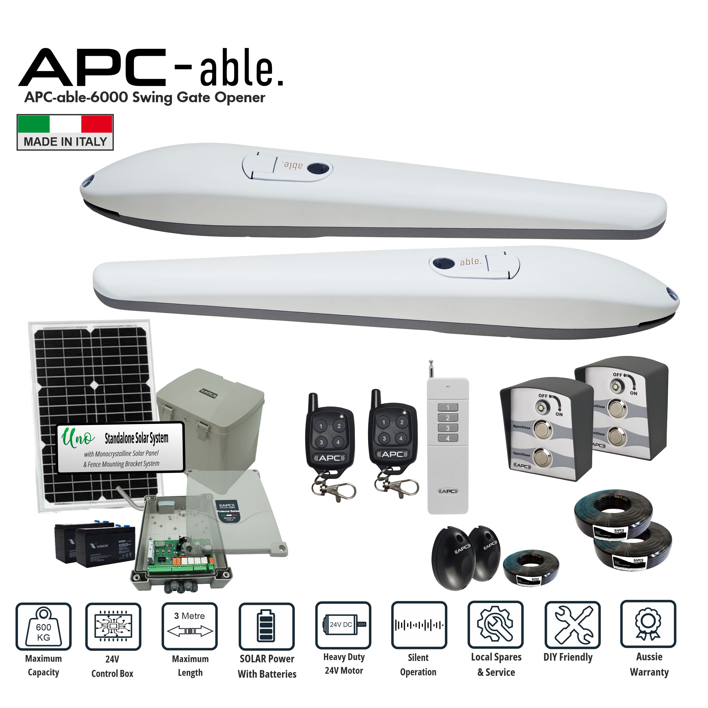 Double Swing Solar Powered Gate Opener, Automatic Motorized Remote Controls Gate, Solar Gate Automation System DIY Kit