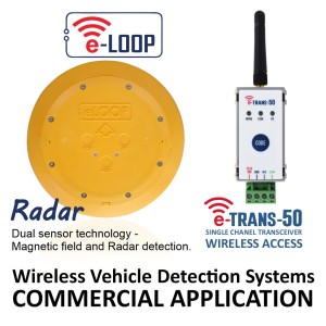 e-Loop Wireless Vehicle Detection System - Commercial eLoop (Presence Mode-Dual sensor technology, Magnetic field and Radar detection) Automatic Gate Vehicle Access Control | Wireless Vehicle Ground Loop Detector