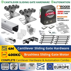 4M Complete Cantilever Gate Hardware and TURBO SPEED Automation Package