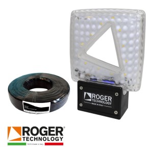Flashing Safety Light with Integrated Antenna and Cables | 24V AC/DC Italian Made by Roger Technology FIFTHY/24 High-Quality LED Flashing Light and Antena