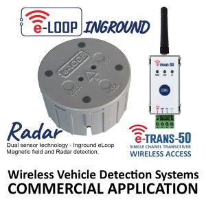 Inground eLoop Wireless Vehicle Detection System - Commercial e-Loop (Presence Mode-Dual sensor technology, Magnetic field and Radar detection) Automatic Gate Vehicle Access Control | Wireless Vehicle In Ground Loop Sensor