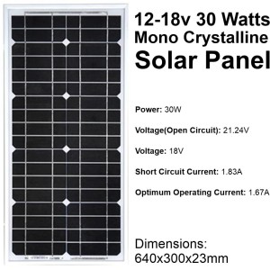 12v 30 Watts Solar Panel