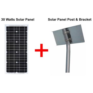 12v 30 Watts Solar Panel With Solar Panel Post & Bracket