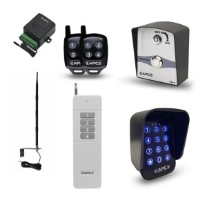 Receiver, Wireless Keypad, Wireless Push Button, 2 Standart Remote Control, 1 Long Distance Remote and Booster Antenna Combo