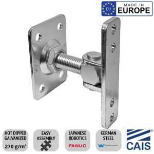 Bolt-On Bolt-On, Adjustable Hinge With Plates, Fixed, CAIS EDGE 20 Galvanized Gate Hinge | No weld required