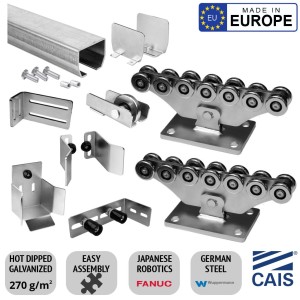 Build Your Own Large Cantilever Gate Hardware Kit - Suitable for Up to 10m Opening / 900kg Gate | European Made | Highly Galvanised | German Steel