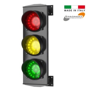 LED 3 Color Traffic Light Signals (Red/Yellow/Green) | 24V Apollo Traffic Light Made by Stagnoli in Italy | Red, Yellow and Green Triple Traffic Light for Easy Traffic Flow Control for Parking Lots, Commercial and Residential Use
