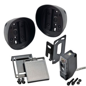 APC Retro Reflective Safety Sensor with Two Rain Covers for Sensor and Reflection - Easy installation kit for gate opening and closing safety system  retro reflective gate sensor and cover set.