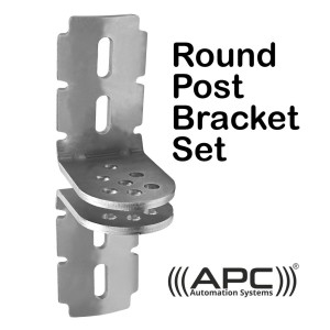 Round Gate Post Bracket Set. Heavy Duty Galvanized Round Post Brackets (Suitable with Swing Gate Automation APC  -   T700TL, T750TL, T800TL, T850TL)