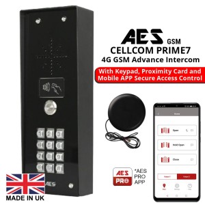 Advanced GSM Audio Intercom System With Call Button, Keypad And Proximity Reader | Wireless GSM Door Station Secure Smart Access Control | Free Smartphone App | Made in UK by AES