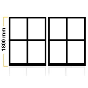 3M Double Gate Frame with 1.8M Height  (2x Ready-Made Steel Driveway Gate Frames, W:1500mm H:1800mm)