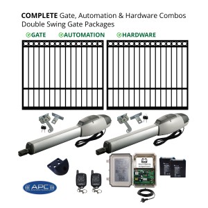 Ring Top Gates (2x 2.5m) + Heavy Duty Linear Actuator Automation Kit, Gate and Gate Opener Combo