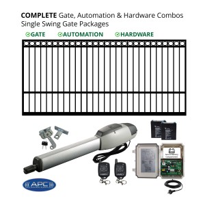 3.5m Ring Top Gate with easy to install Heavy Duty Linear Actuator Automation Kit, Gate and Gate Opener Combo