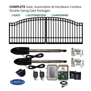 3.5m Arched Gates (2x 1.75m) + Linear Actuator Automation Package, Gate and Gate Opener Combo
