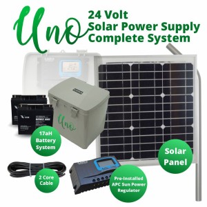 24 Volt Solar Power Supply System with 17aH Battery and 40 Watts Solar Panel. Complete Solar Power Solution for Gate Automation Systems