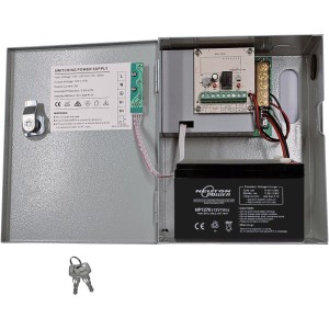 Lock and Access Control Power Supply (12V 3A DC) With Battery Backup in Metal Box Cabinet. (indoor use only)