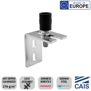 30mm Diameter Single Roller Guide With 95mm Plate. CAIS Sliding Gate Guide Roller and Bracket Assembly Kit, German Steel, Made in EU