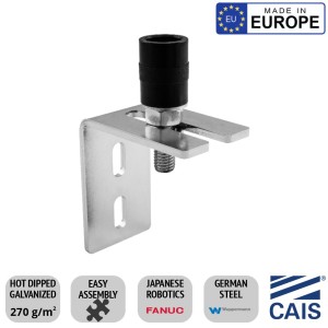 40mm Diameter Single Roller Guide With 105mm Plate. CAIS Sliding Gate Guide Roller and Bracket Assembly Kit, German Steel, Made in EU