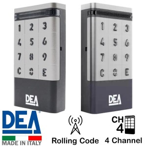 Dual Entry and Exit Wireless Keypads Combo With DEA 4-Channel Wireless Keypad | DEA Automatic Gate Openers Access Control With Personalised Numeric PIN Code, Capable up to 300 PIN Numbers (2-8 digits).