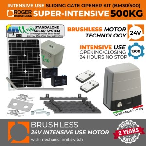 Solar Sliding Gate Opener, Brushless Electromechanical Sliding Gate Motor, Ultra High-Speed 44 cm/s, 400 KG