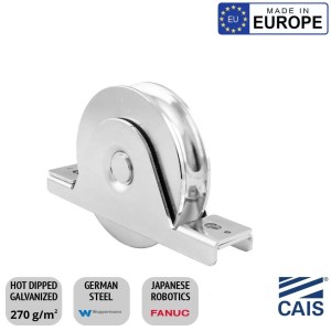 78mm Single Bearing Recess Mount European Made Sliding Gate Wheel. CAIS WSO 824 High-Quality German Steel, Rebate Gate Wheel