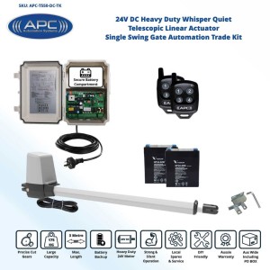 Whisper Quiet Aluminum Telescopic Linear Actuator Kit Single Swing Gate Opener